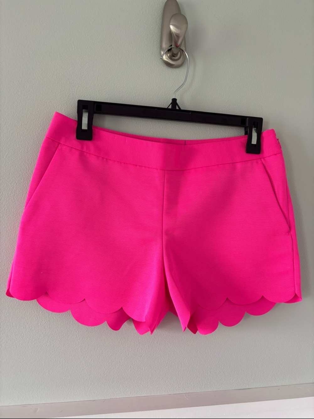 Express Hot Pink Scallop Hem High Waist Shorts